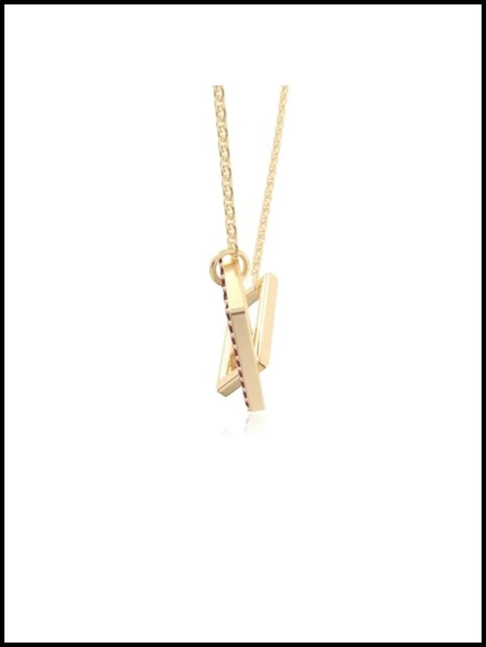 Natural Ruby Interlock Pendant Necklace Sterling Silver 18K Gold Vermeil